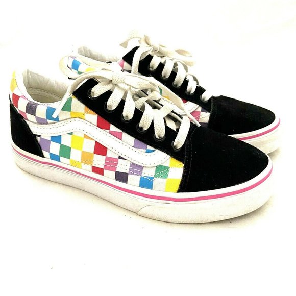 rainbow checkered vans kids